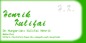 henrik kulifai business card